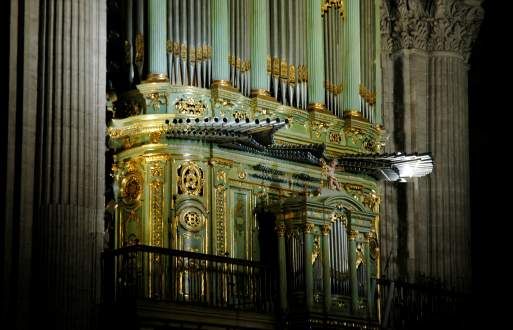     one of the 2 historical cathedral organs, built by master organbuilder Julian de la Orden