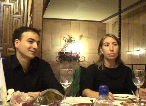 Juan Jos&eacute; Montero, artistic director of the Festival,
with Mrs. G&oacute;mez, the wife of the Festival's Director