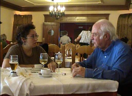 Pilar Cabrera 
having lunch with organbuilder Gerhard de Graaf