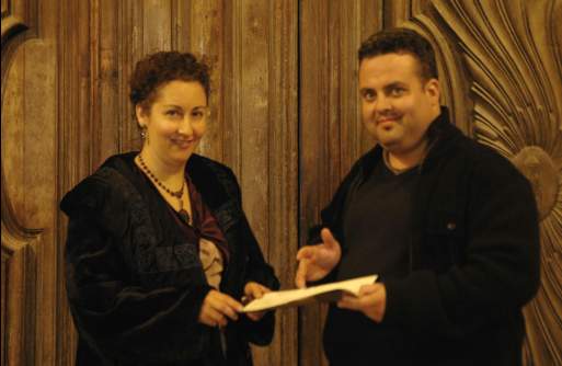 PILAR CABRERA with Málaga Composer MIGUEL PÉREZ