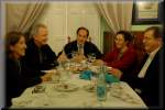    Pilar Cabrera with husband Michael Reckling
during lunch with sponsor Mr. González and wife
      and organizer Don José Antonio Mota.